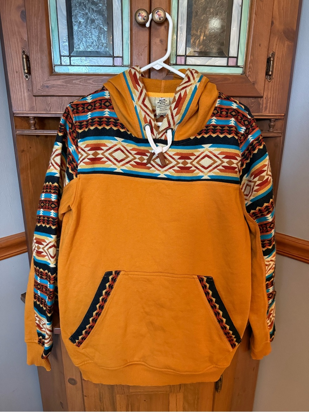 Native Sun Handmade Indigenous Southwestern Aztec Hoodie M